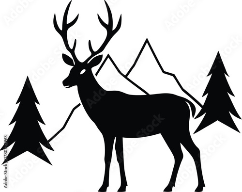 deer silhouette vector illustration