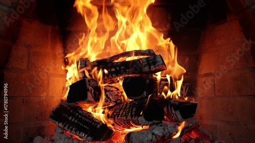 Fireplace 4k. Asmr sleep. Fire place at home for relaxing evening