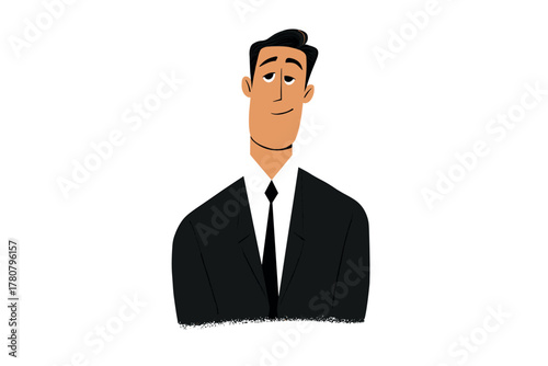 Confident businessman ready for opportunity and success. Colorful vector