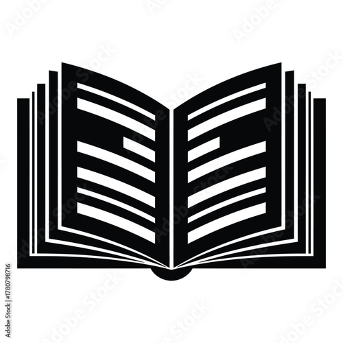 Open Book Icon Symbol for Learning Reading and Education Isolated