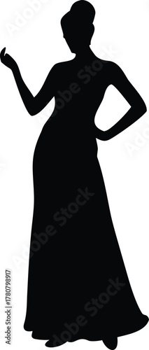 silhouette  of a dancing fashion lady