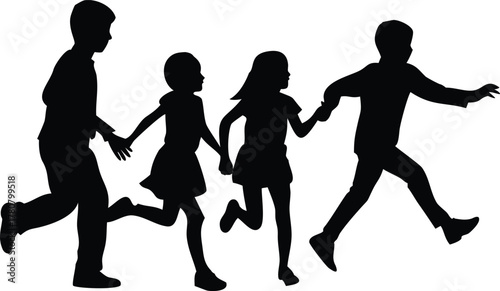 silhouettes of children