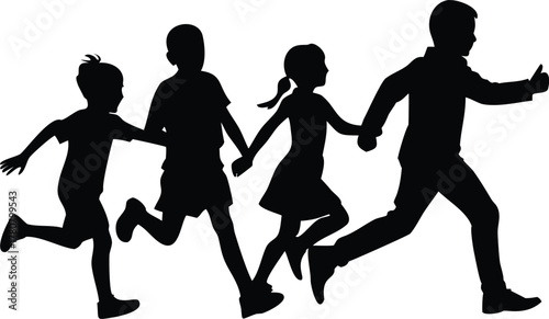 fashion girl and boys silhouette