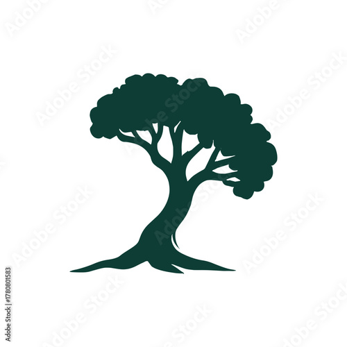 Stylized Green Tree Silhouette Icon