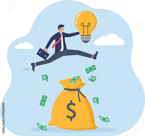 illustration of the importance of business ideas to increase profit and revenue.
