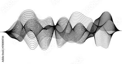 Radio Signal wave Digital frequency track equalizer on White background