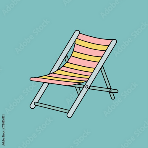 a beach chair new style illustration