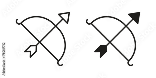 Archery icon on white background. Stock vector icon