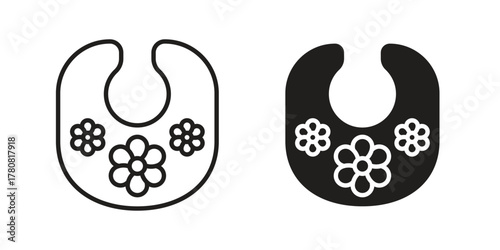Baby bib icon on white background. Stock vector icon