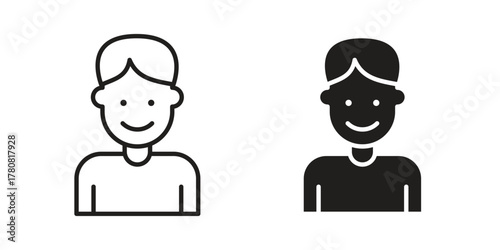 Baby boy icon on white background. Stock vector icon