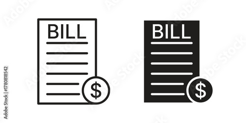 Bill paid icon on white background. Stock vector icon