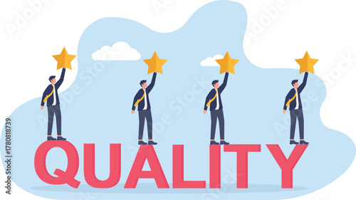 illustration of efforts to improve business quality. Illustration for your presentation and article

