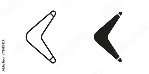 Boomerang icon on white background. Stock vector icon