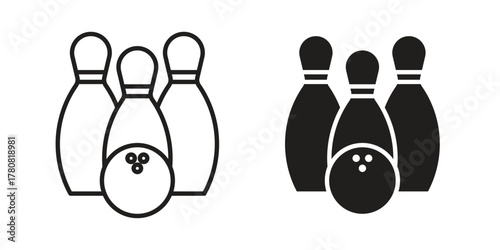 Bowling icon on white background. Stock vector icon