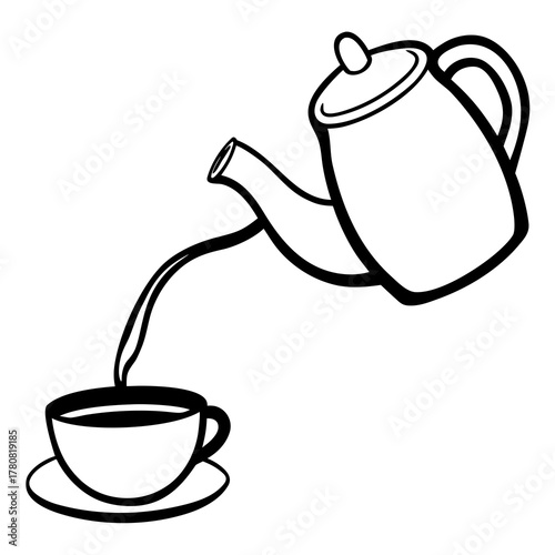 cup of tea with teapot