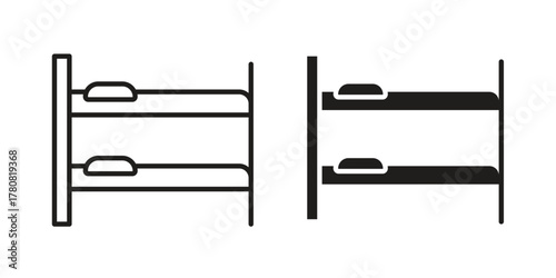 Bunk bed icon on white background. Stock vector icon