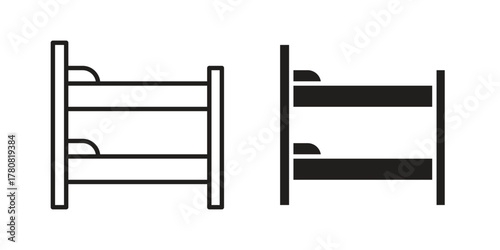 Bunk bed icon on white background. Stock vector icon
