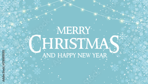 merry christmas background with snowflakes