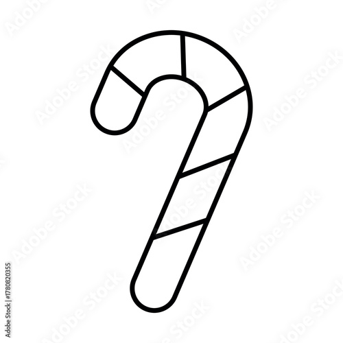 
An illustration of a black icon of a Christmas candy on a white background