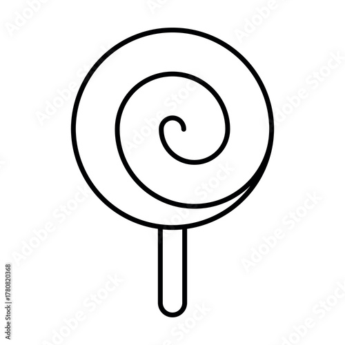 
An illustration of a black icon of a Christmas candy on a white background