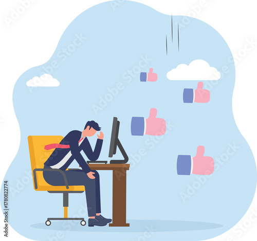 illustration of monitoring and overseeing the decline in market attention for business
