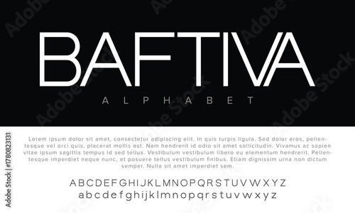 Baftiva Thin urban font with futuristic minimal design for logos, music, sports, and digital typography.