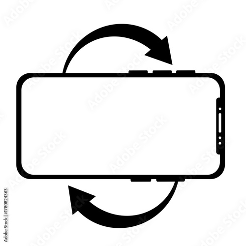 Dynamic mobile rotation icon for engaging app design and responsive web development, a simple symbol for adapting screen orientation and user interface