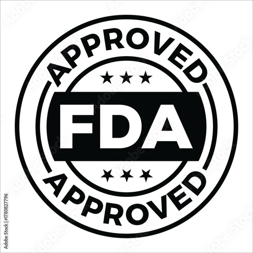  Fda approved stamp design for product safety Vector