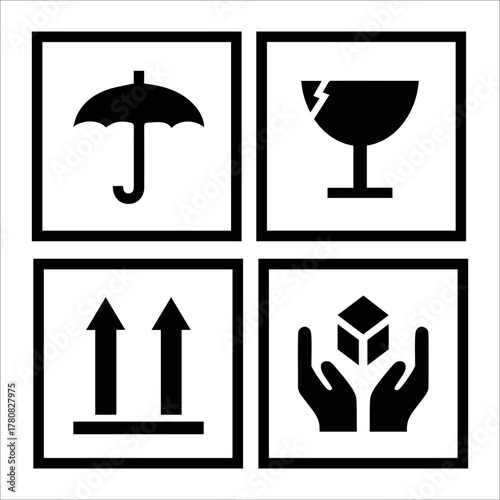 Important shipping and handling instructions for fragile package Vector