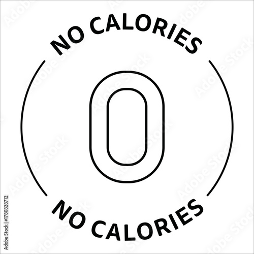 Zero calorie label design Vector
