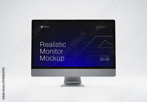 Realistic Computer Monitor Screen PSD Mockup for Design Presentation and Branding