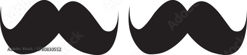 Set of mustache silhouette vector  ,.Simple black mustache icon