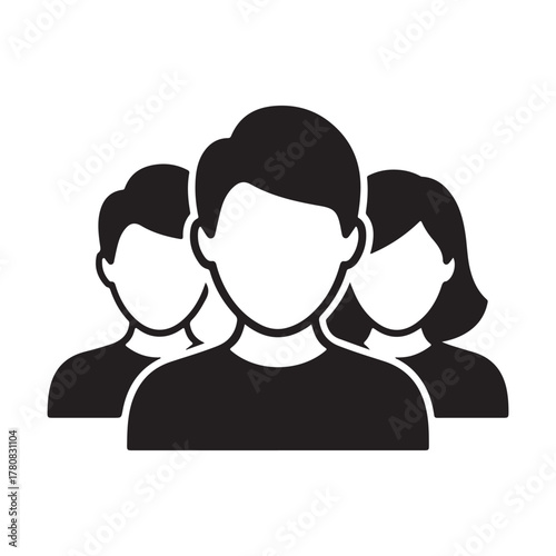 Inclusive diversity group solid icon