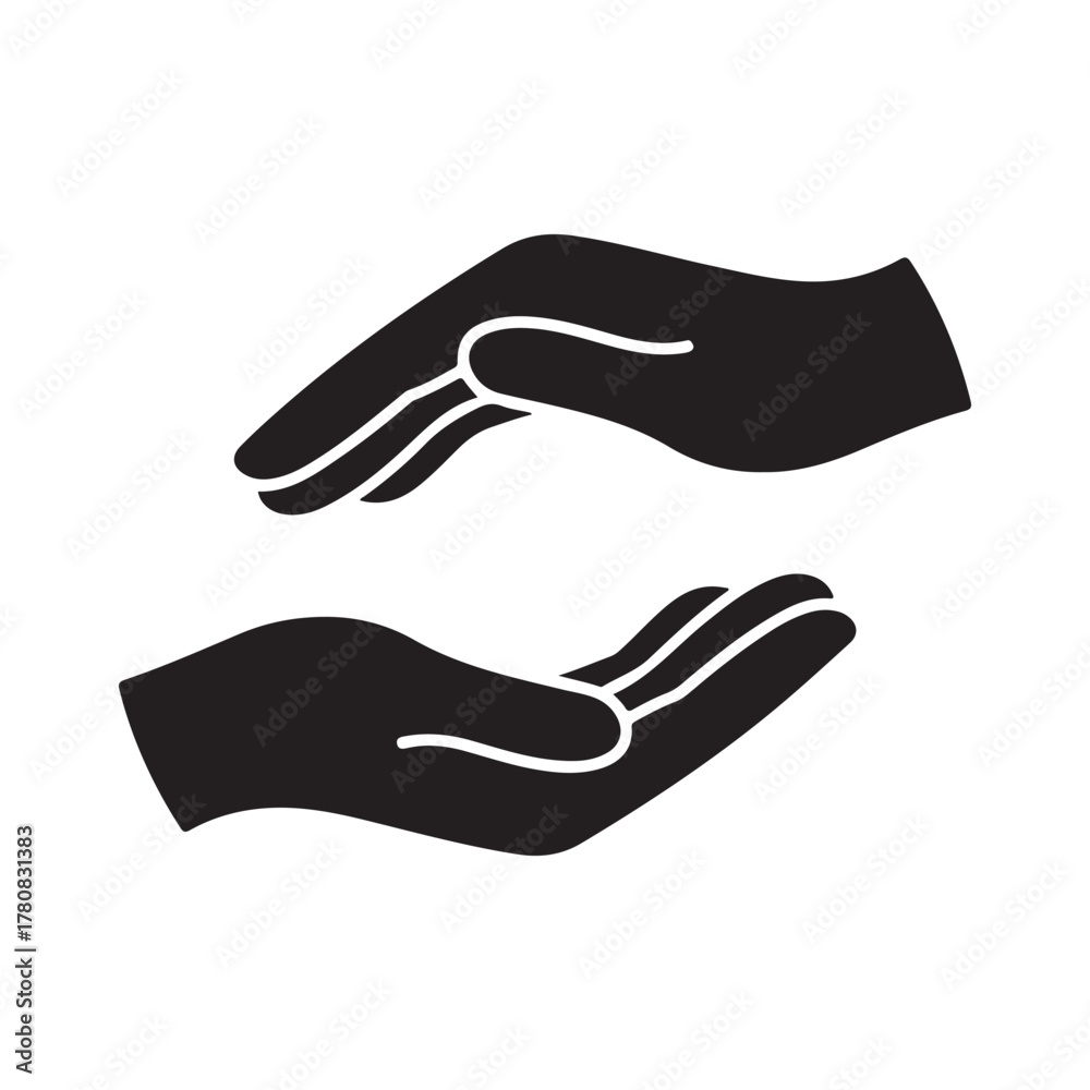 Obraz premium Helping hand assistance solid icon