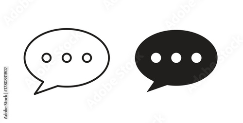 Comment icons set. Simple line vector illustration