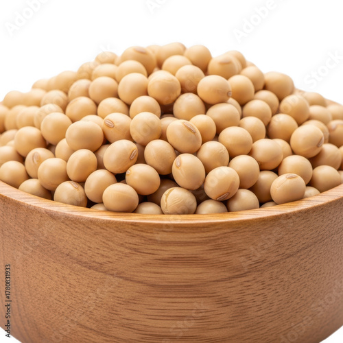Bowl of soybeans isolated on transparent background