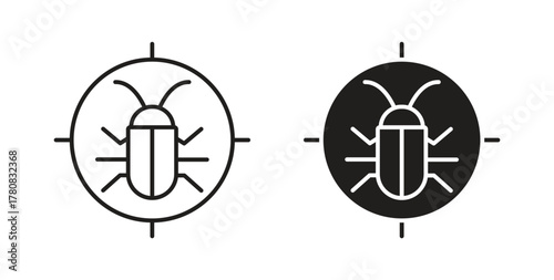Debug icons set. Simple line vector illustration