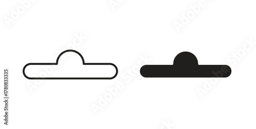 Euro hook icons set. Simple line vector illustration