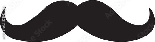 Set of mustache silhouette vector  ,.Simple black mustache icon