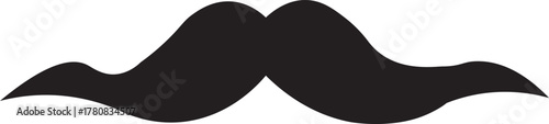 Set of mustache silhouette vector  ,.Simple black mustache icon