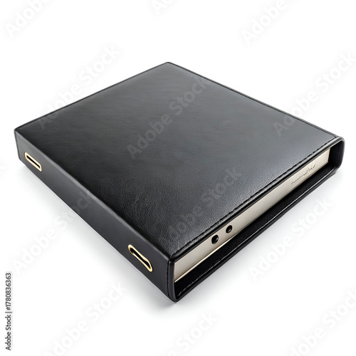 one black office folder isolated on white background