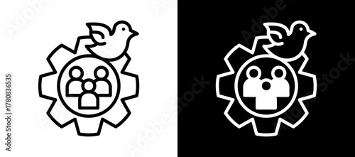 Freedom To Organize whiteblack icon