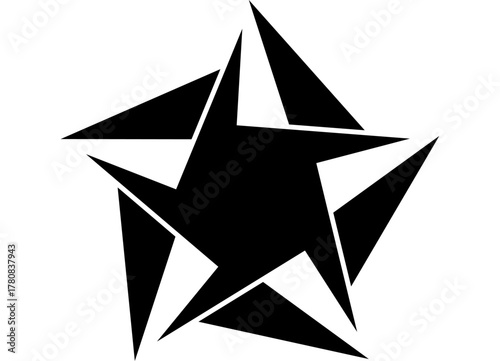 Abstract swirling star. Black Vector pattern on white. Design element for covers, advertising, packaging, web design, explosion. Vector background with place for text. Logo. frame. knife, holiday