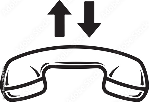 Phone call transfer icon for communication design