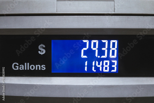 Gas Pump Price and Gallon Display Screen