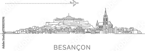 Besancon Skyline Cityscape Airplane Travel Icon