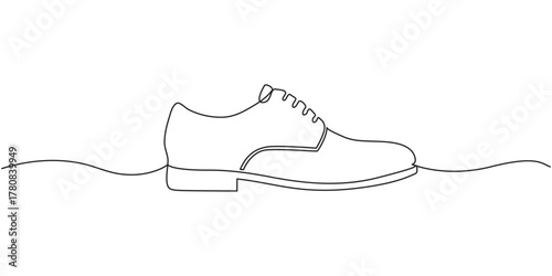 Sleek, single-line drawing of modern sports shoe; continuous line art style,  elegant,  drawing, continuous one line art with  drawing the shoes jpg on white background,  Hiking boots continuous one l