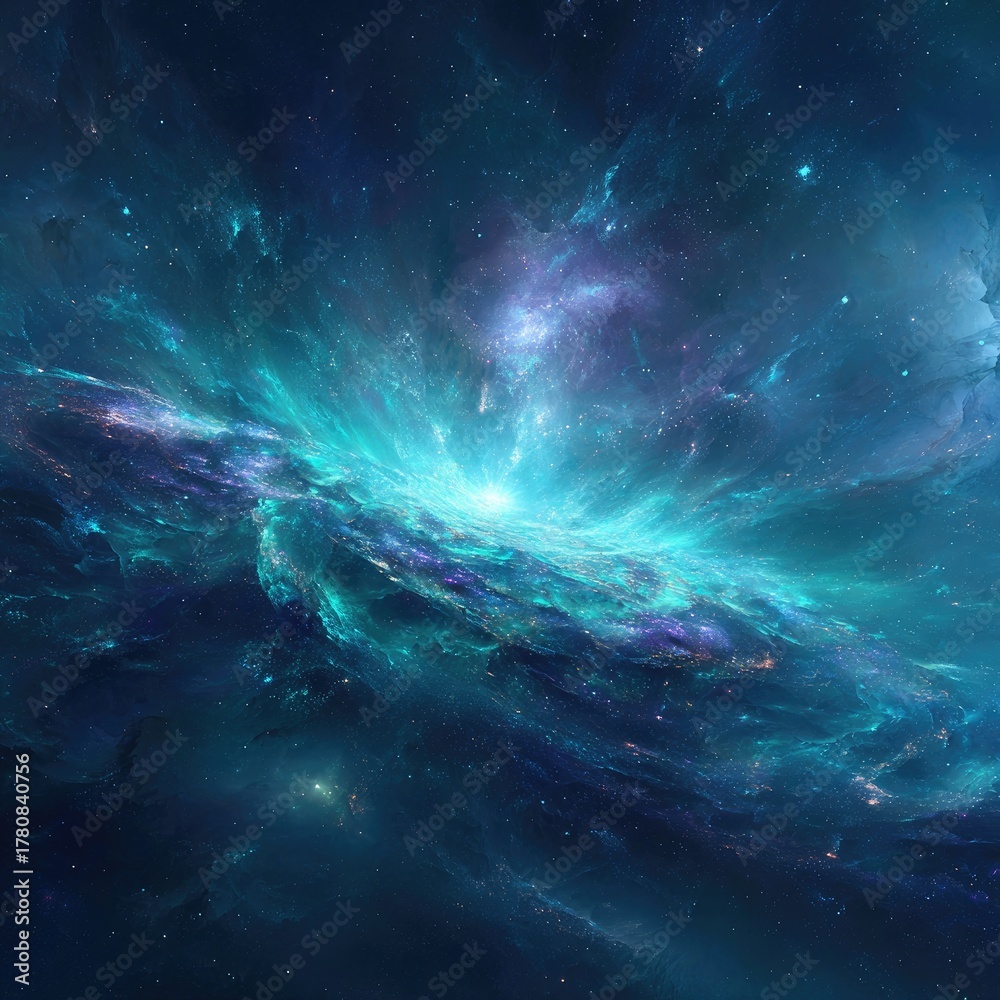 Naklejka premium Cosmic Nebula Explosion In Deep Space