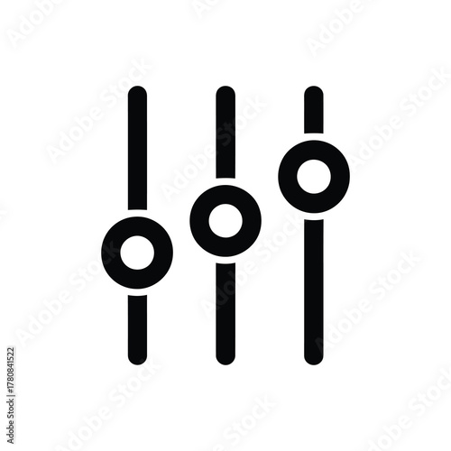 Equalizer Controller Interface Design with Round Buttons on Transparent Background