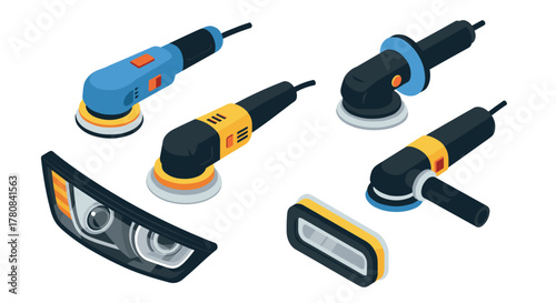 Isometric polisher and headlight kit 3d automotive tools and accessories